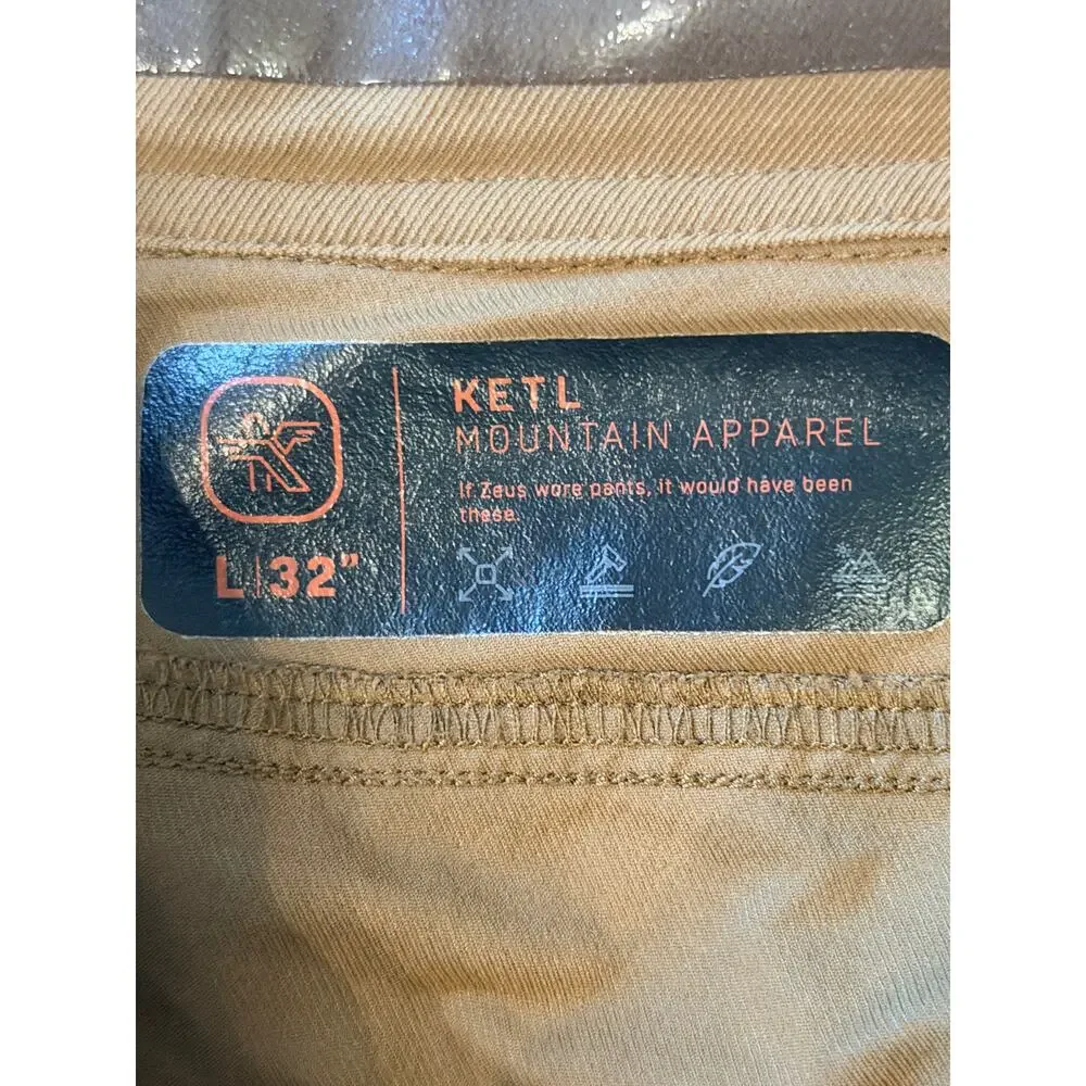 KETL Mountain Apparel Trail Pants Brown L 32 Hiking MTB Stretch Outdoor Belt